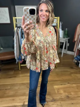 Pippa Flowy Floral Top - Mocha