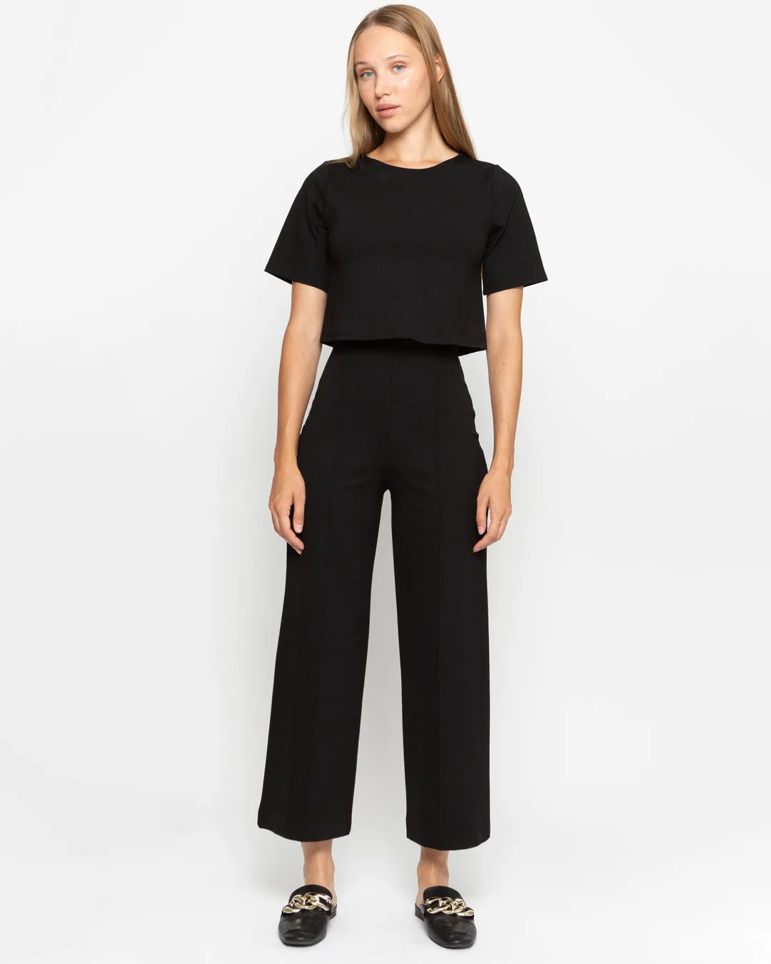 Ponte Cropped Straight Leg Pant