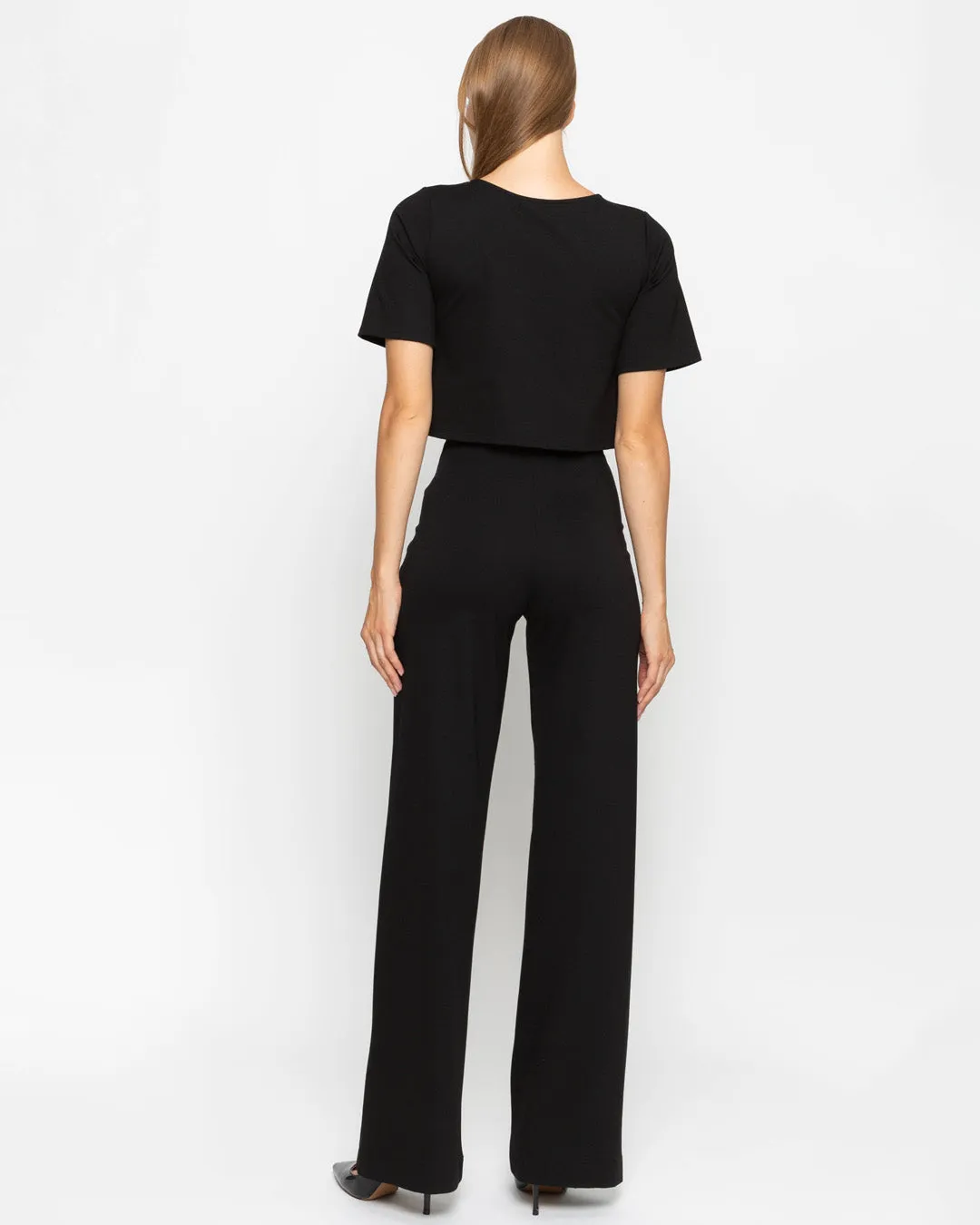 Ponte Cropped Straight Leg Pant