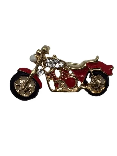 Red or Dark Blue Motorcycle Lapel Pin
