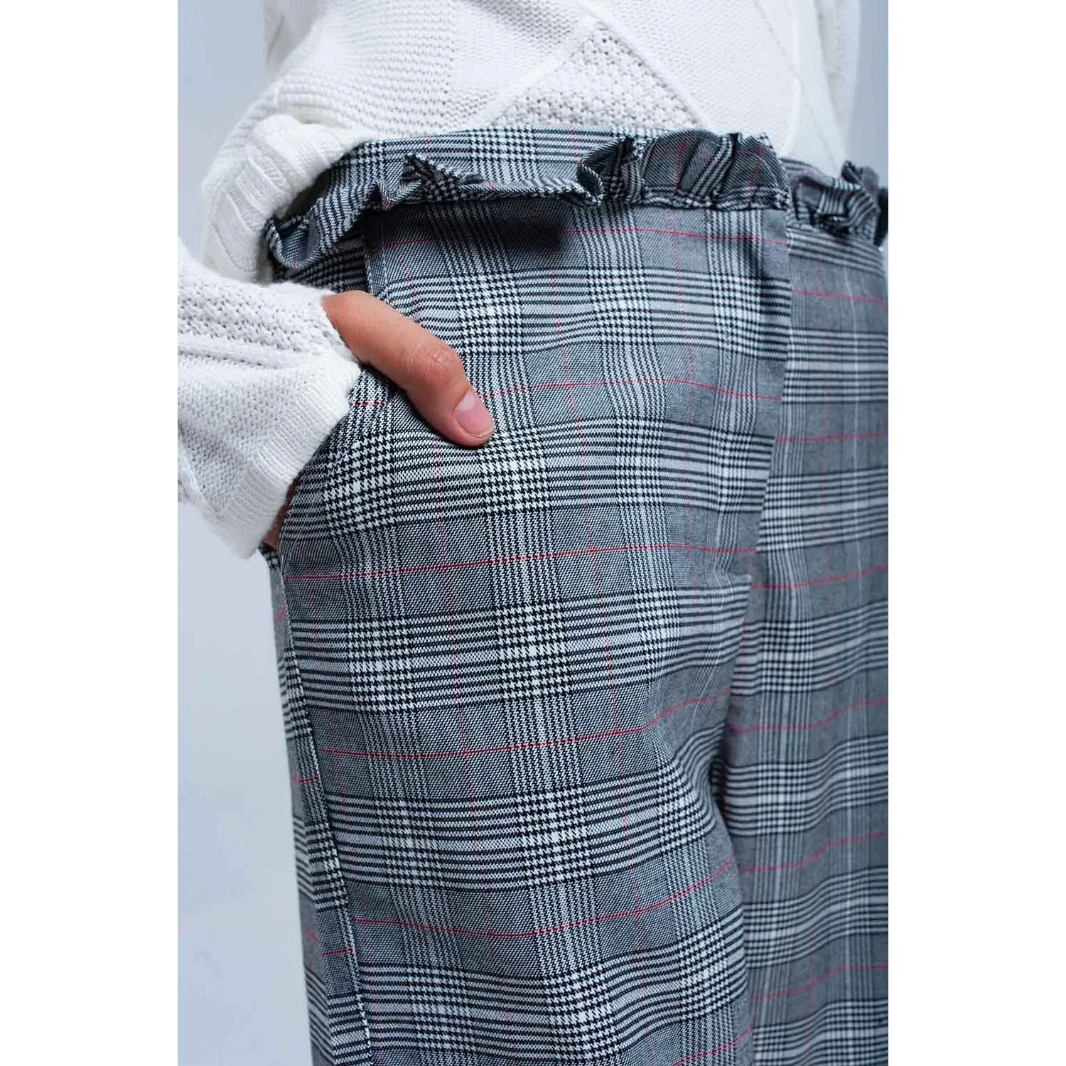 Red Tartan Pattern Pants