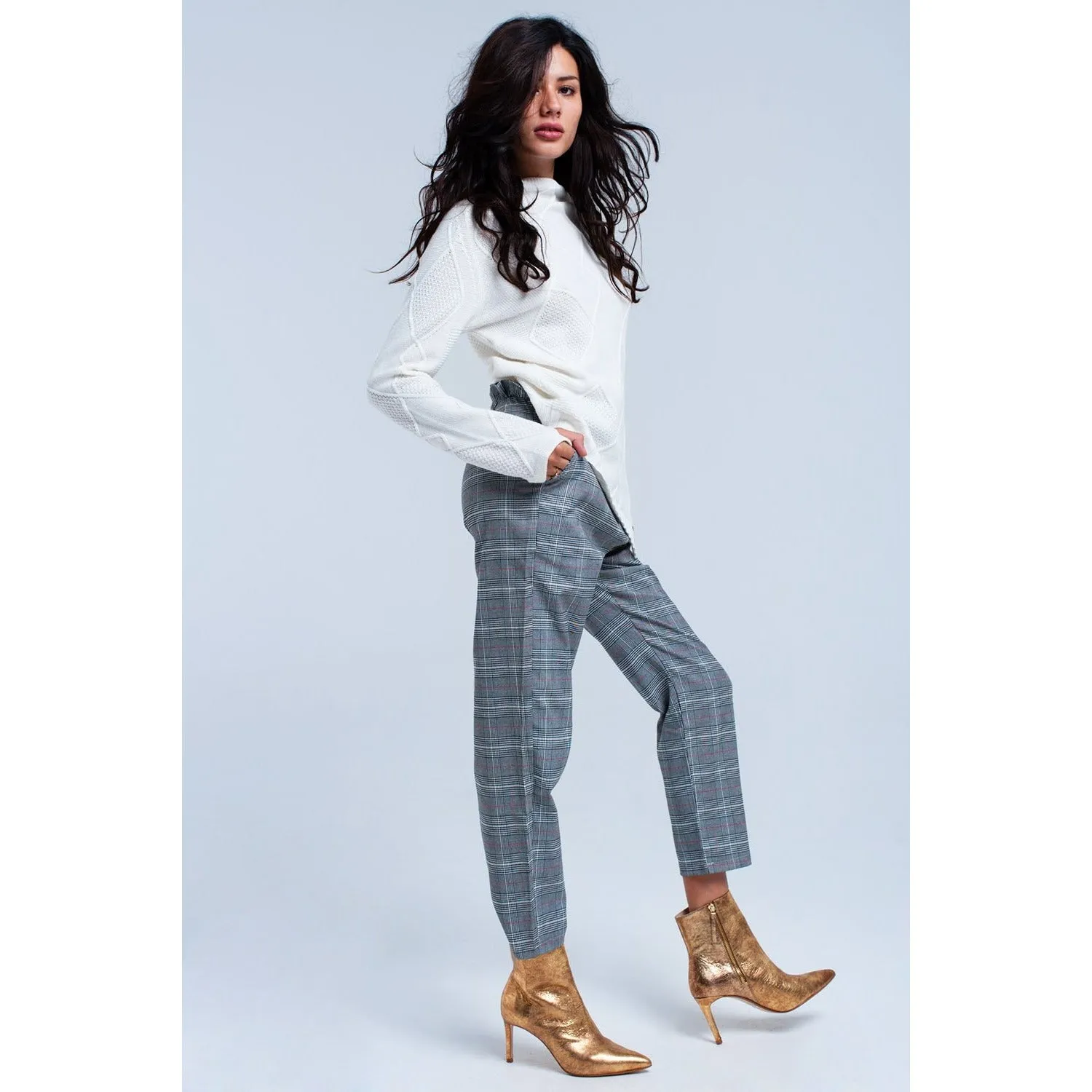 Red Tartan Pattern Pants
