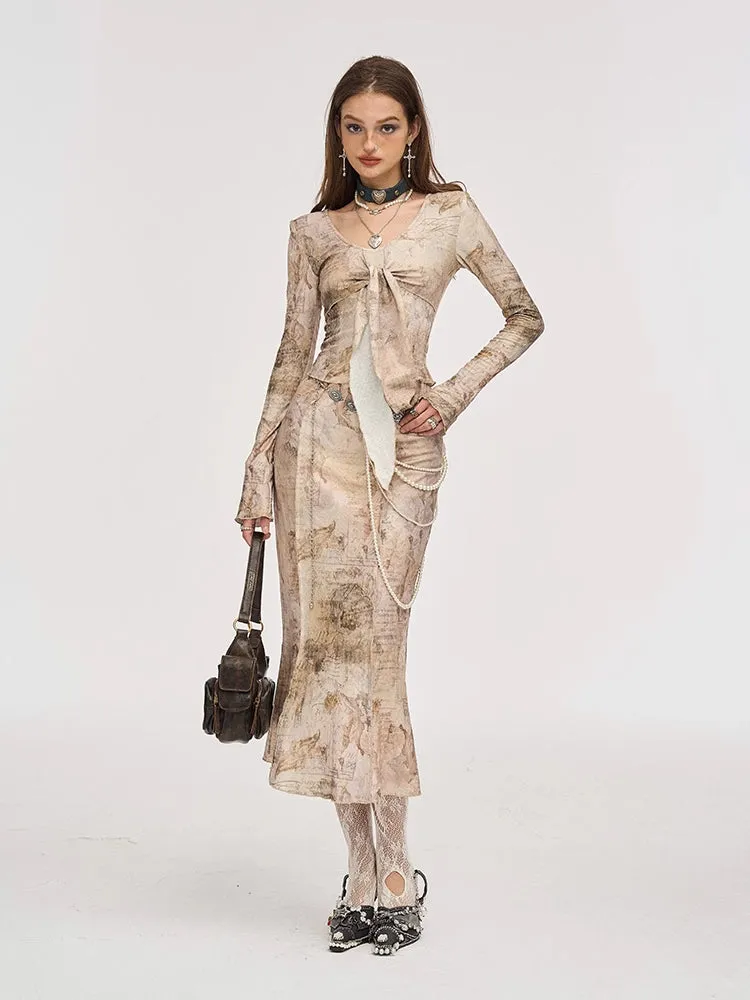 Retro long skirt suit【s0000007247】