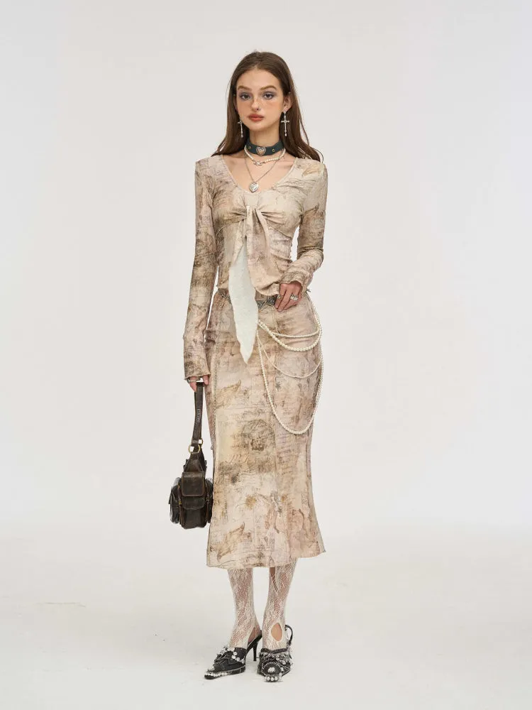 Retro long skirt suit【s0000007247】