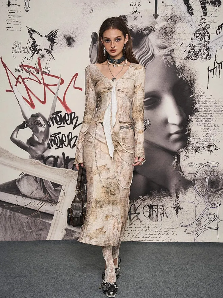 Retro long skirt suit【s0000007247】