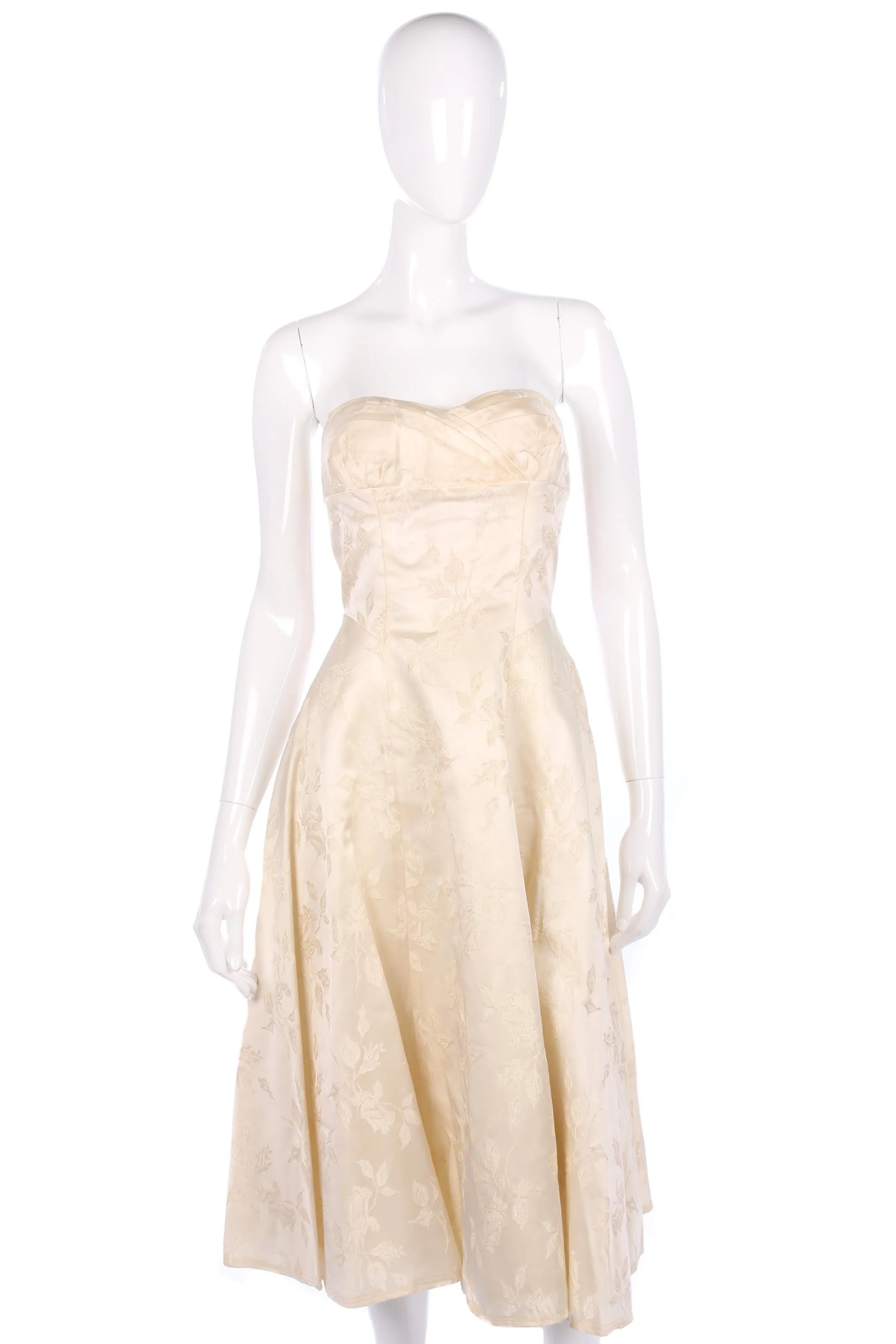 Short vintage strapless wedding dress and matching jacket size S