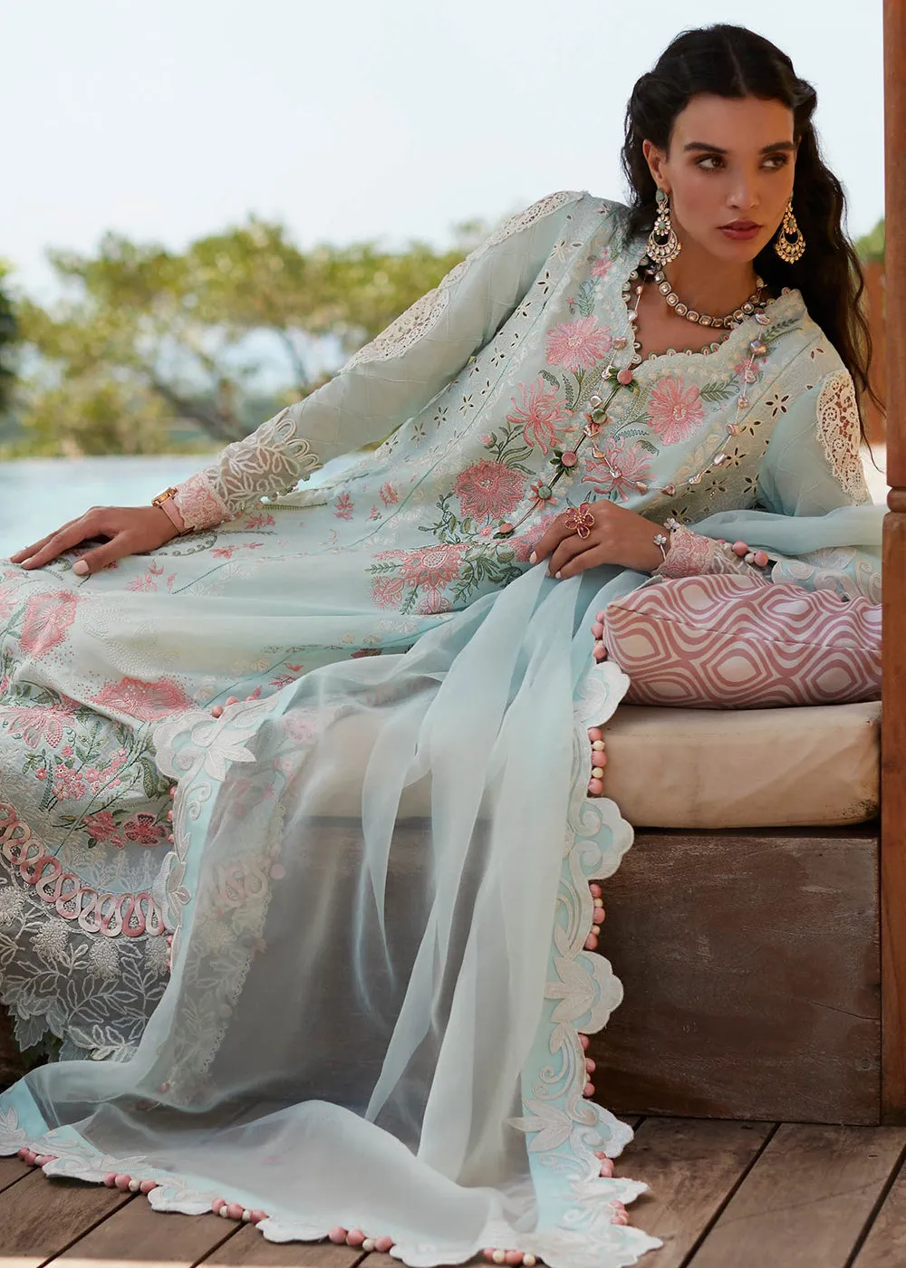 Sky Blue Lawn Suit - Elan - Luxury Lawn '23 - ZIVA-EL23-03A