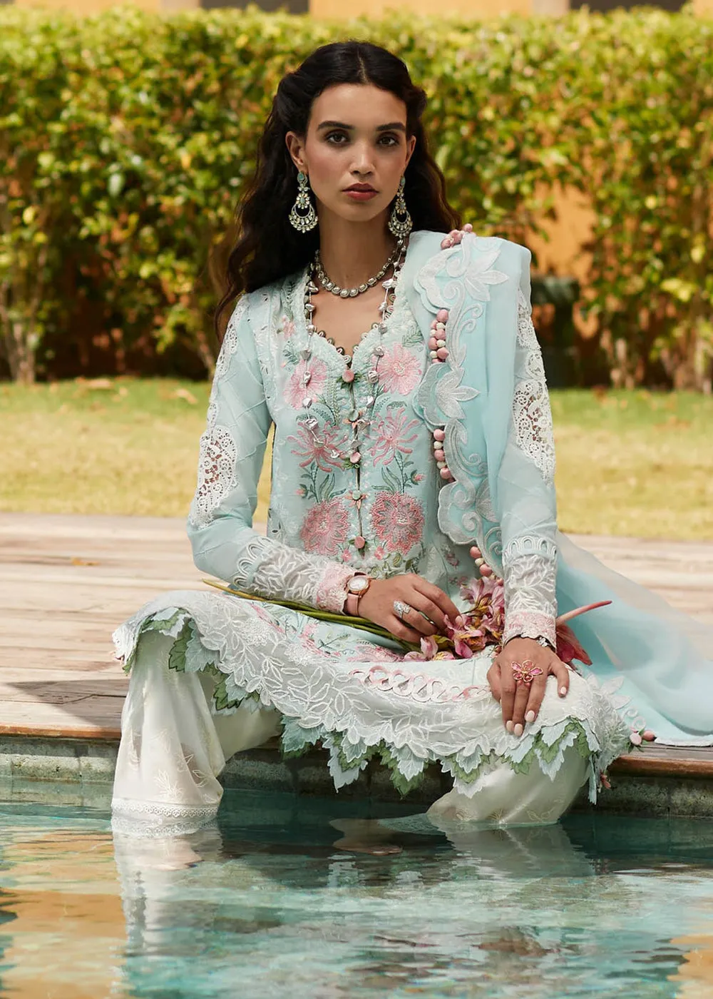 Sky Blue Lawn Suit - Elan - Luxury Lawn '23 - ZIVA-EL23-03A