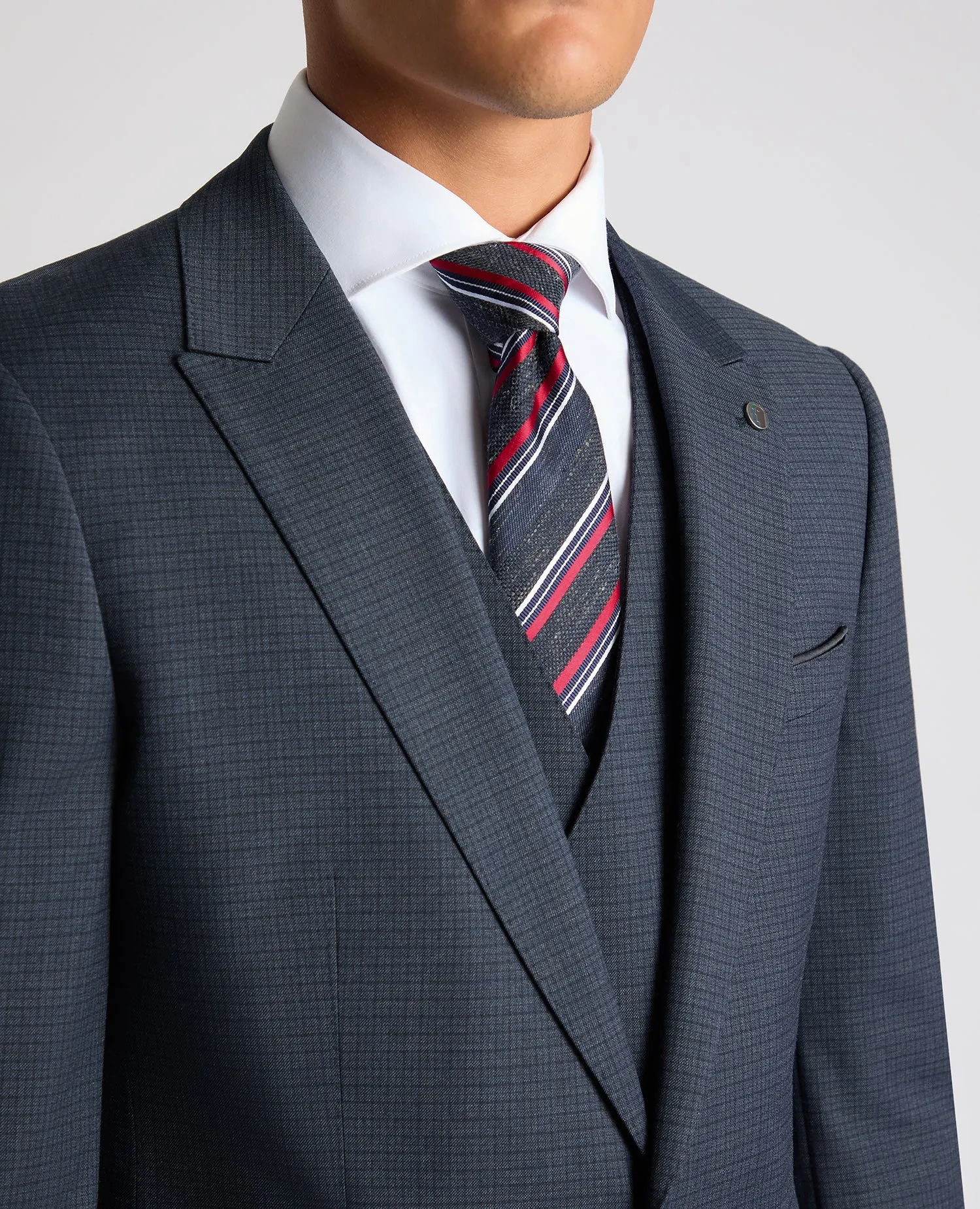 Slim Fit Checked Stretch Suit Jacket