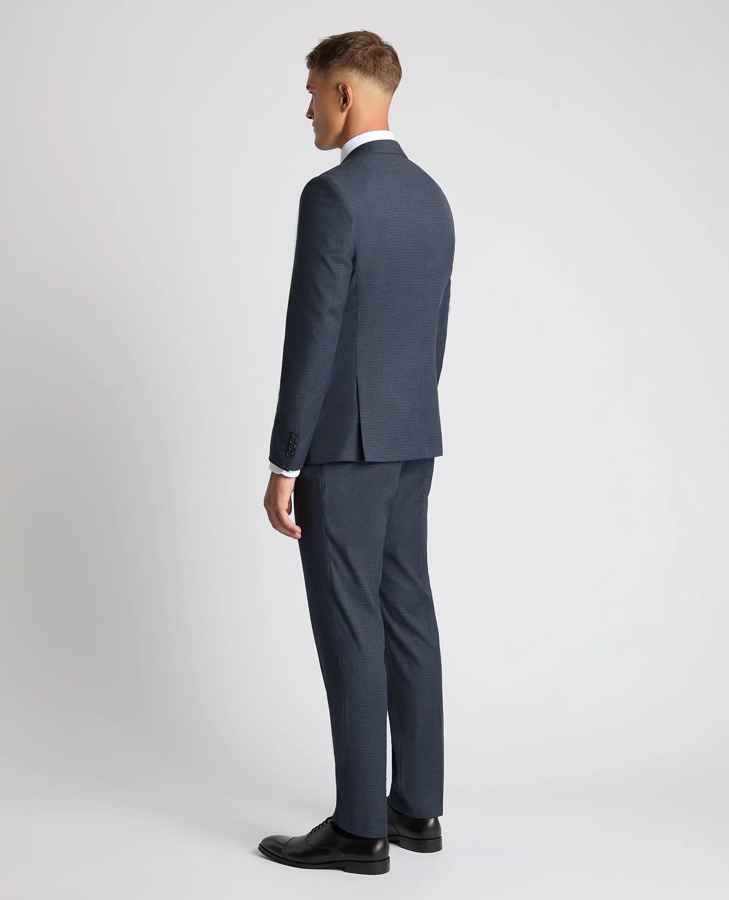 Slim Fit Checked Stretch Suit Jacket