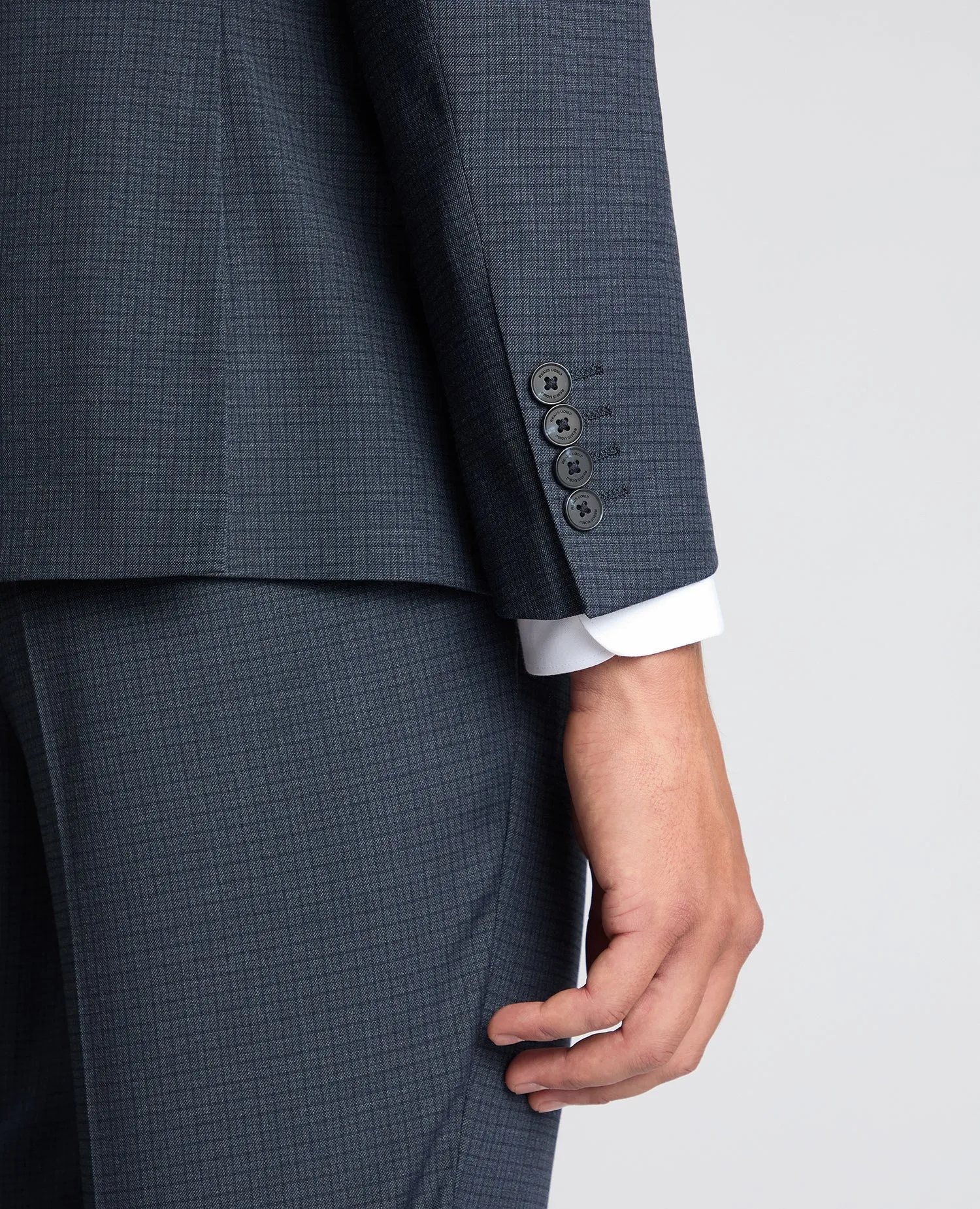 Slim Fit Checked Stretch Suit Jacket