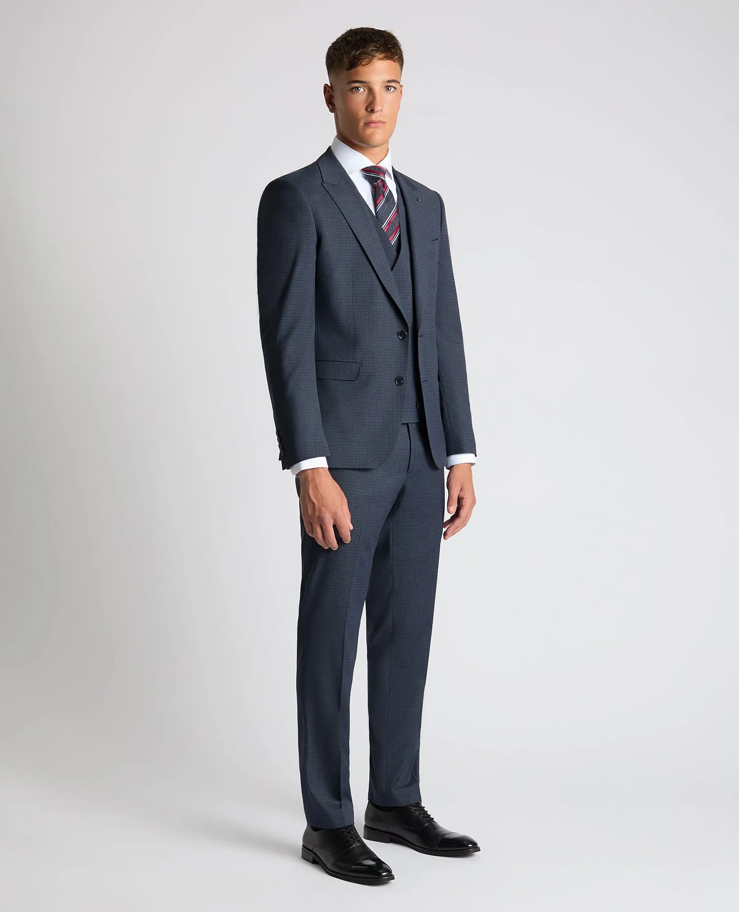 Slim Fit Checked Stretch Suit Jacket