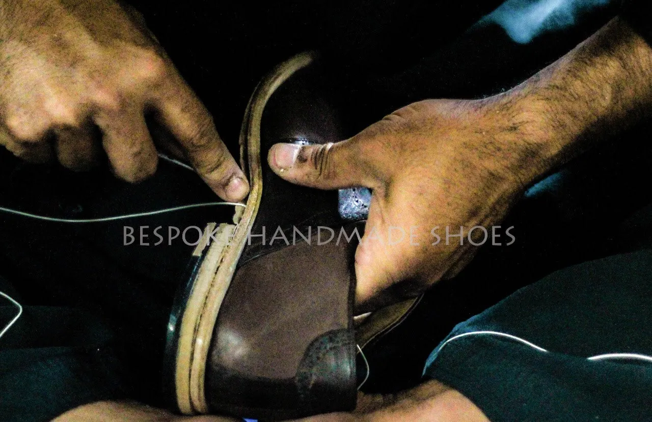 Tailor Made Handmade Business Shoe, Light Green Crocodile Print Leather Brown Shaded Lace Up Whole-cut Shoes