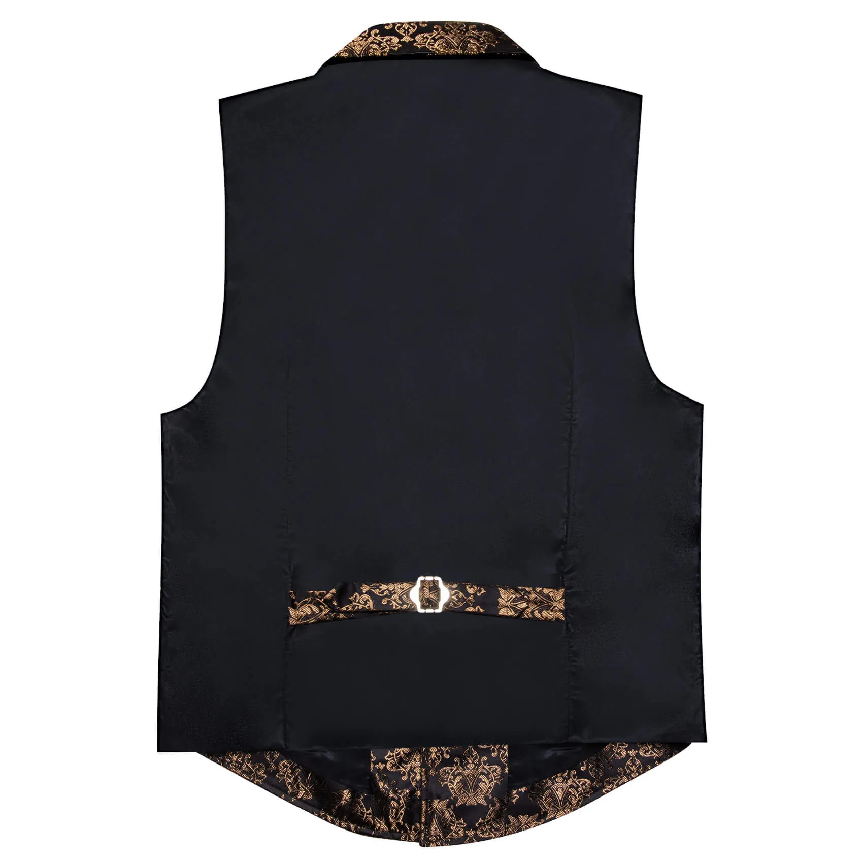 Ties2you Men's Vest Black Tortilla Brown Floral Silk Waistcoat Suit Vest