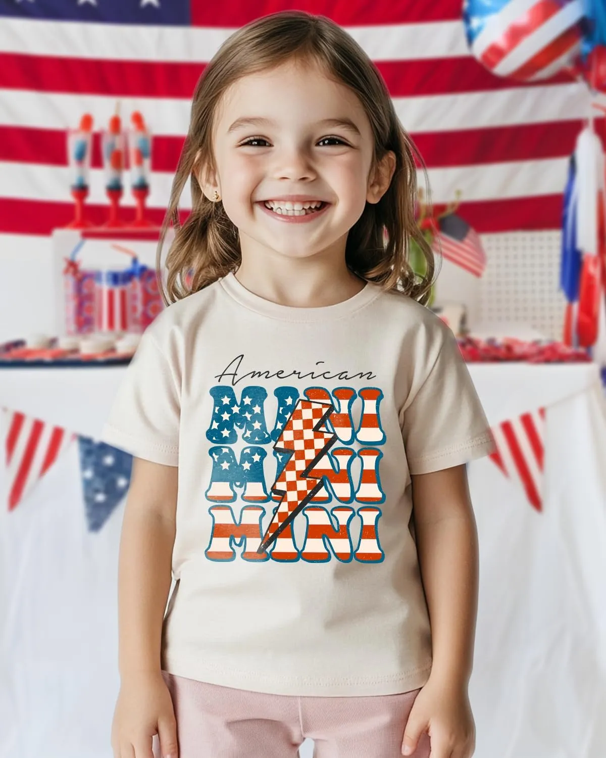 Toddler Boys 4th of July Shirt, Girls Kids USA Red White and Blue Shirts, American Flag Independence Day Tee 2-8T