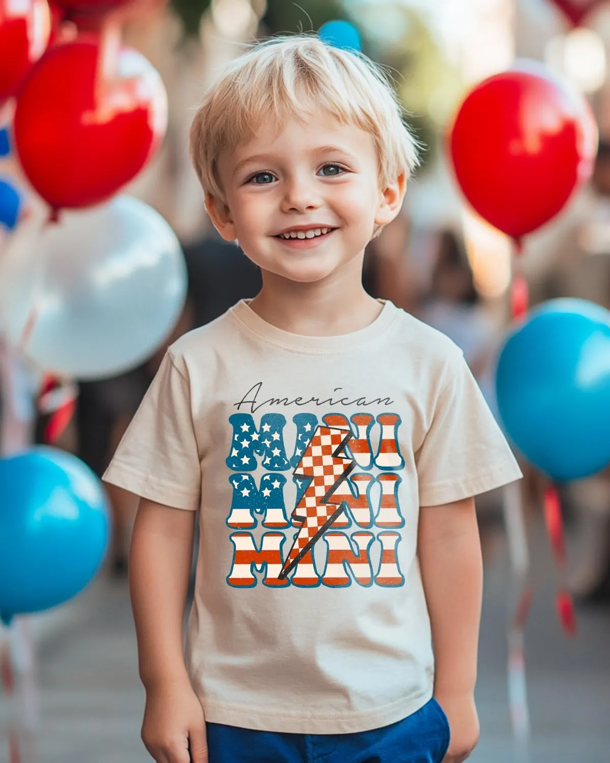 Toddler Boys 4th of July Shirt, Girls Kids USA Red White and Blue Shirts, American Flag Independence Day Tee 2-8T
