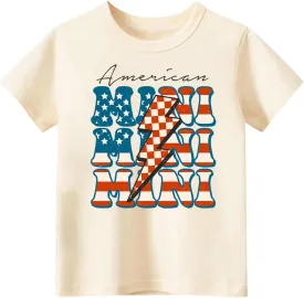 Toddler Boys 4th of July Shirt, Girls Kids USA Red White and Blue Shirts, American Flag Independence Day Tee 2-8T