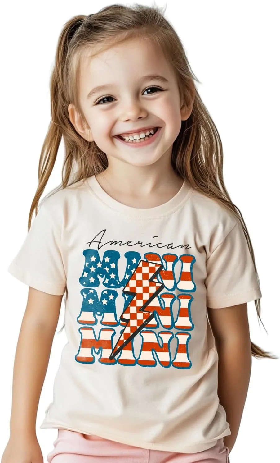 Toddler Boys 4th of July Shirt, Girls Kids USA Red White and Blue Shirts, American Flag Independence Day Tee 2-8T