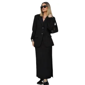 Toleet 2000s fashion 2024 Autumn New Women's Clothing Solid Color High-Grade Temperament Commuter Suit Skirt Suit for Women