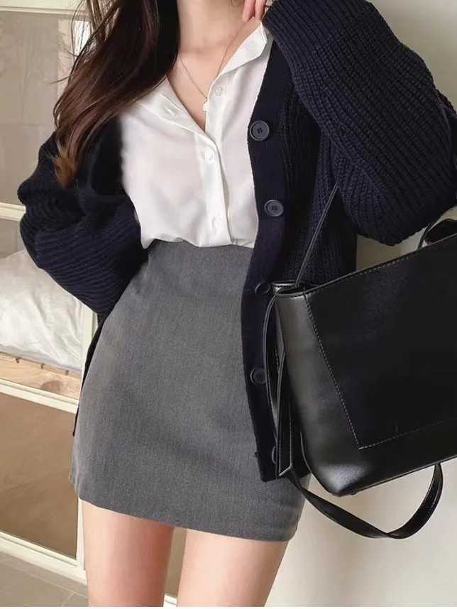 Toleet 2000s fashion Business Wear White Shirt Suit Skirt Light Mature Style Skirt Slimming Women's 2024