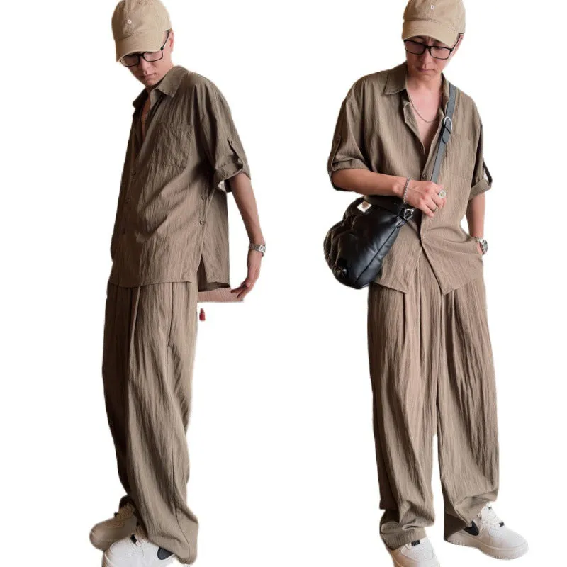 Toleet starboy outfit Half Sleeve Casual Suit Trendy Men's Sense of Korean Style Design Suit