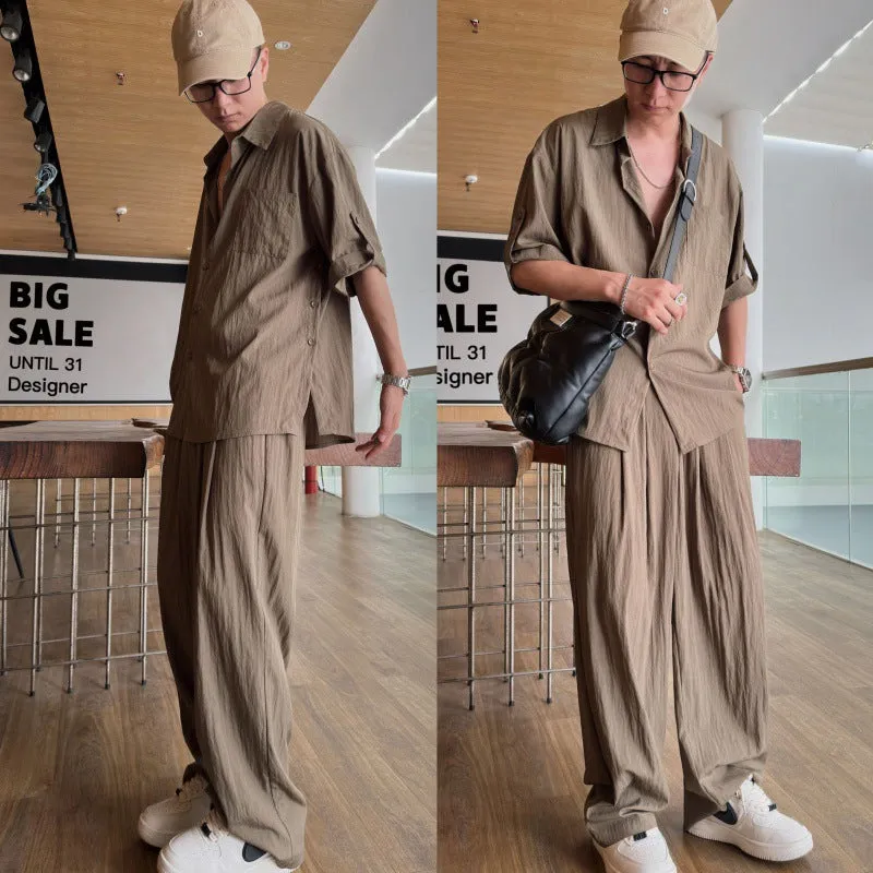 Toleet starboy outfit Half Sleeve Casual Suit Trendy Men's Sense of Korean Style Design Suit