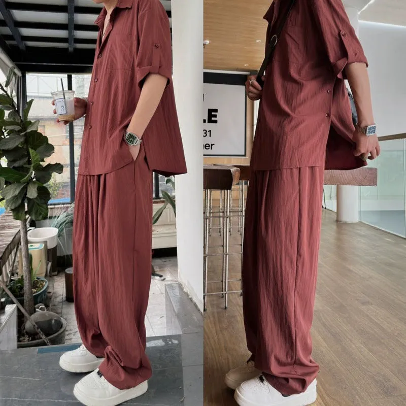 Toleet starboy outfit Half Sleeve Casual Suit Trendy Men's Sense of Korean Style Design Suit