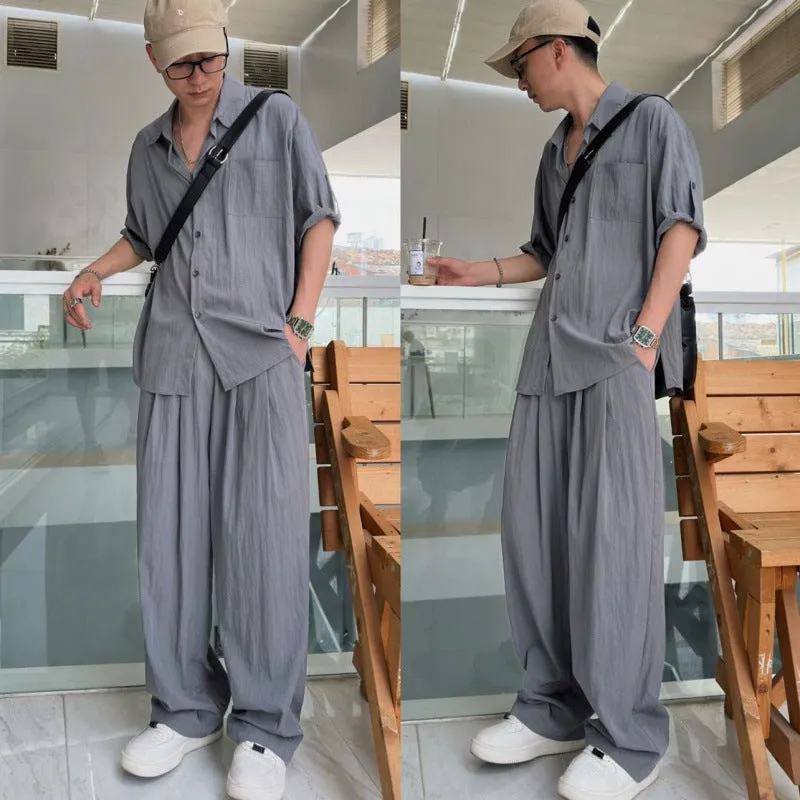 Toleet starboy outfit Half Sleeve Casual Suit Trendy Men's Sense of Korean Style Design Suit