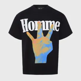 Twisted Fingers Tee Black with Infrared