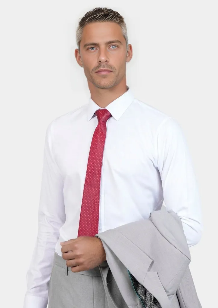 White Egyptian Cotton Broadcloth Shirt - English Party