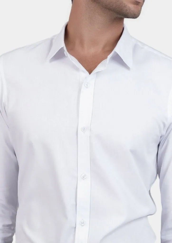 White Egyptian Cotton Broadcloth Shirt - English Party