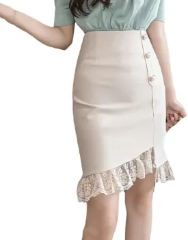 Women High Waist Bodycon Pencil Skirts Office Lady Straight Wrap Skirt Black Midi Skirts