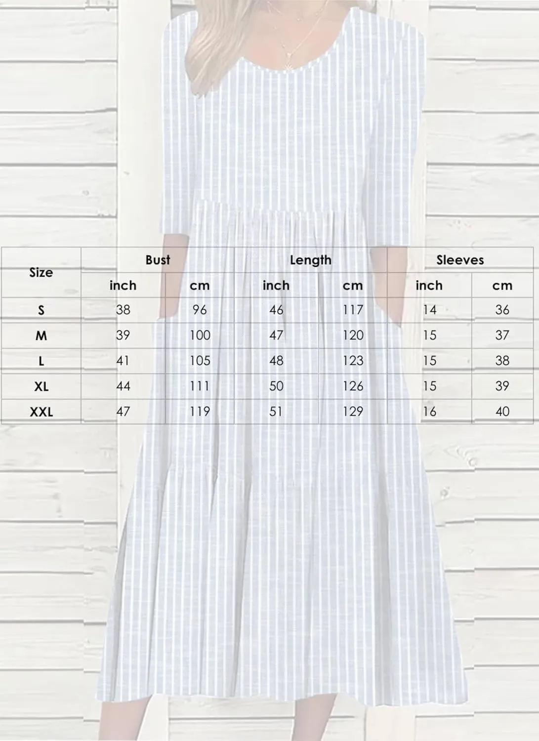 Women's Blue Striped Round Neck Half Sleeve Dress 2025 Summer Casual Waist Cinching A-Line Midi Dress with Pockets