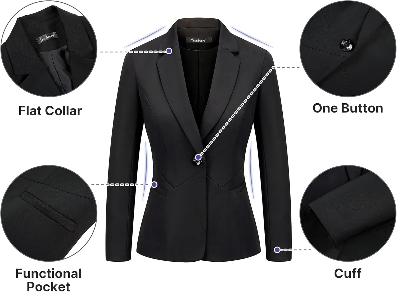 Women's Business Suits for Work Professional 2 Piece Slim Fit Outfits for Women