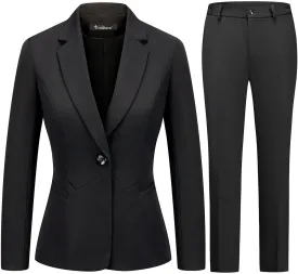 Women's Business Suits for Work Professional 2 Piece Slim Fit Outfits for Women