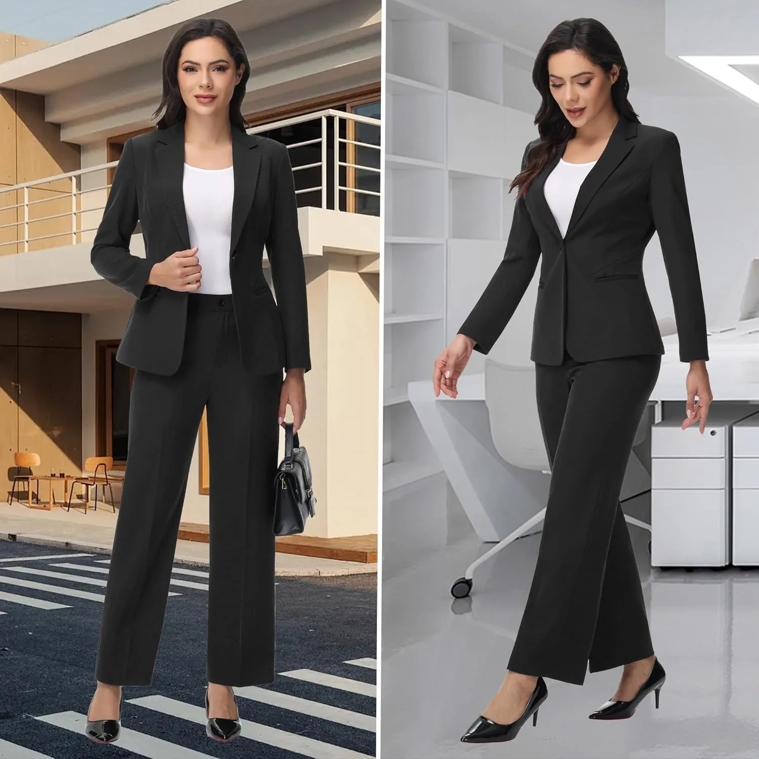 Women's Business Suits for Work Professional 2 Piece Slim Fit Outfits for Women
