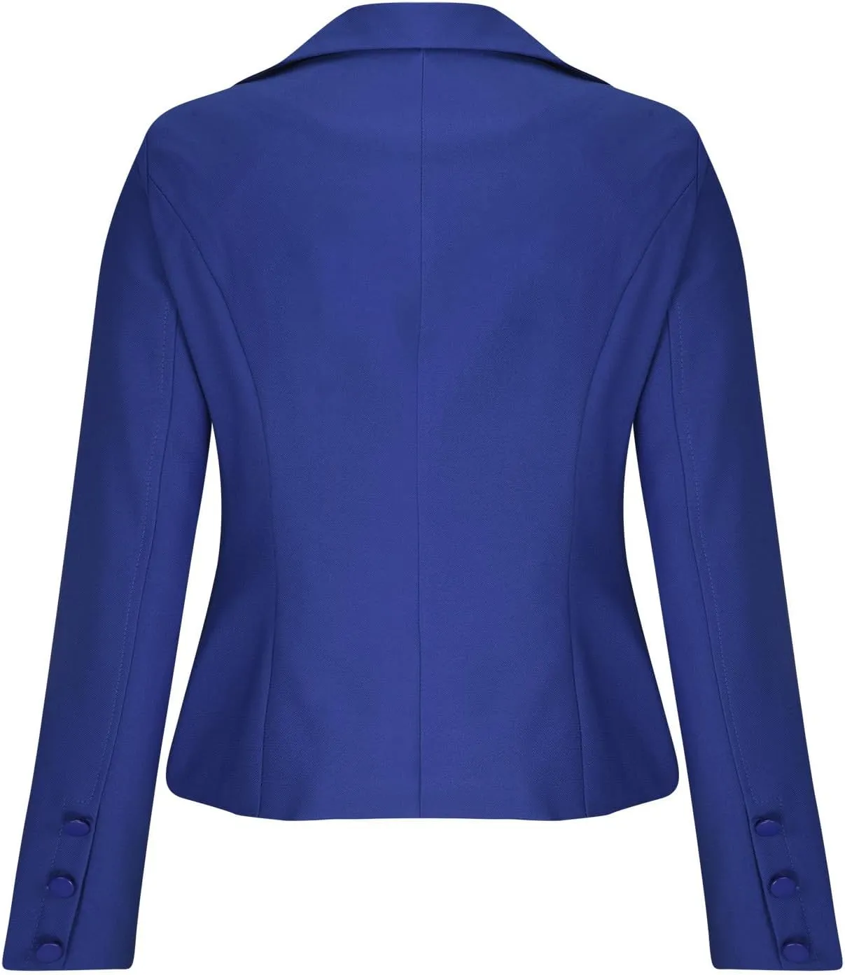Women's Casual Work Office Blazer Double Notch Lapel Sharp Shoulder Pad Single Tunic Button Peplum Comfy Suit Jacket