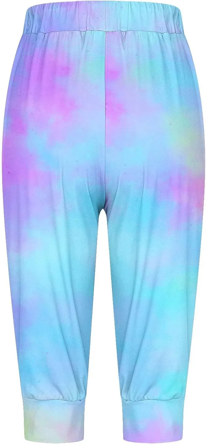 Women's High Elastic Drawstring Pant Pocket Casual Cuff Sweatpant Stretch Waist Vacation Trouser Comfy Trendy Pants